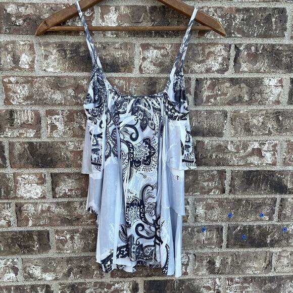 Vintage Y2K Wetseal Chiffon Tiered Paisley Spaghetti Strap‎ Cami Blouse Flowy - Picture 10 of 10